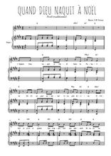 Téléchargez l'arrangement de la partition de Traditionnel-Quand-Dieu-naquit-a-Noel en PDF pour Chant et piano