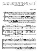 Téléchargez l'arrangement de la partition de chant-de-marins-quand-la-boiteuse-va-t-au-marche en PDF à trois voix