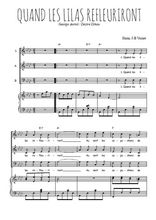 Téléchargez l'arrangement de la partition de Quand les lilas refleuriront en PDF pour trois voix mixtes et piano