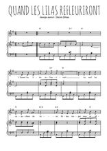 Téléchargez l'arrangement de la partition de quand-les-lilas-refleuriront en PDF pour Chant et piano
