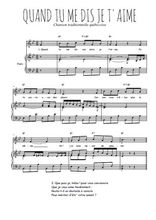Téléchargez l'arrangement de la partition de Traditionnel-Quand-tu-me-dis-je-t-aime en PDF pour Chant et piano
