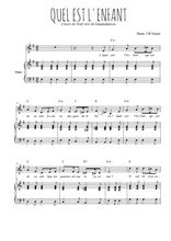 Téléchargez la partition de Quel est l'enfant en PDF pour Chant et piano
