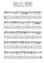 Téléchargez la tablature de la musique noel-quel-est-l-enfant en PDF