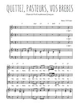 Téléchargez l'arrangement de la partition de Quittez, pasteurs, vos brebis en PDF pour trois voix mixtes et piano