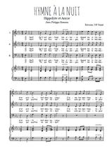 Téléchargez l'arrangement de la partition de Hymne à la nuit en PDF pour trois voix mixtes et piano