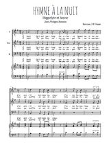 Téléchargez l'arrangement de la partition de Hymne à la nuit en PDF pour trois voix d'hommes et piano