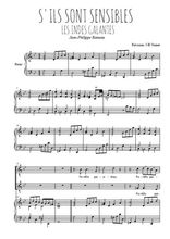 Téléchargez l'arrangement de la partition de La danse des Sauvages en PDF pour trois voix d'hommes et piano