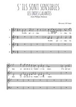 Téléchargez l'arrangement de la partition de La danse des Sauvages en PDF à quatre voix SATB