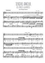 Téléchargez l'arrangement de la partition de Tendre amour, Les Indes galantes en PDF pour 4 voix mixtes et piano