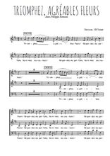 Téléchargez l'arrangement de la partition de Jean-Philippe-Rameau-Triomphez-agreables-fleurs en PDF à trois voix