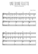 Téléchargez la partition de Une jeune fillette en PDF pour 2 voix égales et piano
