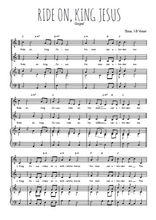 Téléchargez l'arrangement de la partition de Ride on, king Jesus en PDF pour deux voix égales et piano