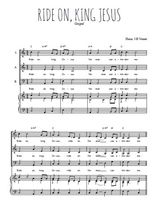 Téléchargez l'arrangement de la partition de Ride on, king Jesus en PDF pour trois voix mixtes et piano