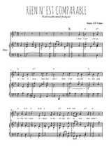 Téléchargez la partition de Rien n'est comparable en PDF pour Chant et piano