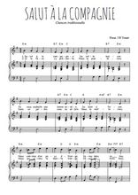 Téléchargez la partition de Salut à la compagnie en PDF pour Chant et piano