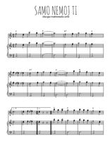 Téléchargez l'arrangement de la partition de Samo nemoj ti en PDF pour deux voix égales et piano