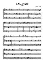 Téléchargez la partition de Sarabande en Sib en PDF pour Mélodie et piano