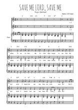 Téléchargez l'arrangement de la partition de Save me Lord, save me en PDF pour deux voix égales et piano