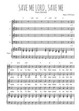 Téléchargez l'arrangement de la partition de Save me Lord, save me en PDF pour 4 voix mixtes et piano