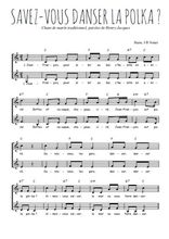 Téléchargez l'arrangement de la partition de Savez-vous danser la polka en PDF à deux voix