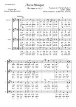 Téléchargez l'arrangement de la partition de franz-schubert-a-la-musique en PDF à quatre voix