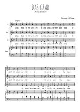 Téléchargez l'arrangement de la partition de Das Grab en PDF pour trois voix de femmes et piano