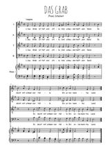Téléchargez l'arrangement de la partition de Das Grab en PDF pour 4 voix mixtes et piano