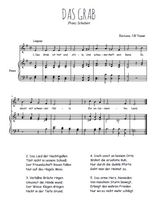 Téléchargez l'arrangement de la partition de franz-schubert-das-grab en PDF pour Chant et piano