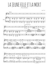 Téléchargez l'arrangement de la partition de schubert-la-jeune-fille-et-la-mort en PDF pour Chant et piano