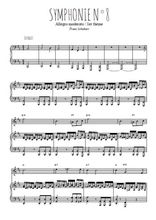 Téléchargez l'arrangement de la partition de schubert-symphonie-inachevee-n8 en PDF pour Chant et piano