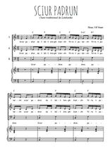 Téléchargez l'arrangement de la partition de Sciur padrum en PDF pour trois voix mixtes et piano
