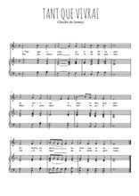 Téléchargez l'arrangement de la partition de claudin-de-sermisy-tant-que-vivrai en PDF pour Chant et piano