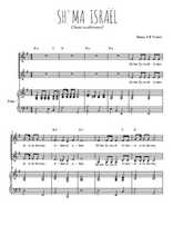 Téléchargez l'arrangement de la partition de Sh'ma Israël en PDF pour deux voix égales et piano