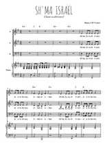 Téléchargez l'arrangement de la partition de Sh'ma Israël en PDF pour trois voix mixtes et piano