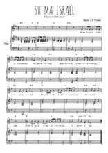 Téléchargez l'arrangement de la partition de Traditionnel-Sh-ma-Israel en PDF pour Chant et piano