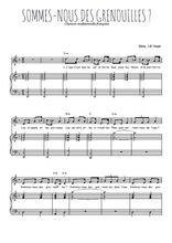 Téléchargez l'arrangement de la partition de chanson-a-boire-sommes-nous-des-grenouilles en PDF pour Chant et piano