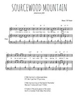 Téléchargez l'arrangement de la partition de usa-sourcewood-mountain en PDF pour Chant et piano