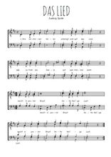 Téléchargez l'arrangement de la partition de Das Lied en PDF à quatre voix SATB