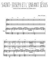 Téléchargez l'arrangement de la partition de Saint Joseph et l'enfant Jésus en PDF pour deux voix égales et piano