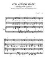 Téléchargez l'arrangement de la partition de Von meinem Bergli en PDF pour deux voix égales et piano