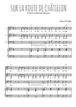 Téléchargez l'arrangement de la partition de Sur la route de Châtillon en PDF pour trois voix mixtes et piano