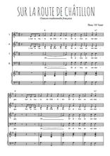 Téléchargez l'arrangement de la partition de Sur la route de Châtillon en PDF pour 4 voix mixtes et piano