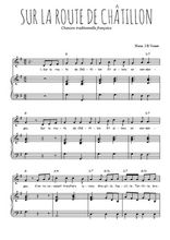 Téléchargez la partition de Sur la route de Châtillon en PDF pour Chant et piano