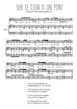 Téléchargez l'arrangement de la partition de Traditionnel-Sur-le-coin-d-un-pont en PDF pour Chant et piano