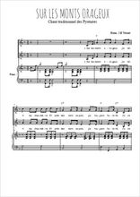 Téléchargez l'arrangement de la partition de Sur les monts orageux en PDF pour deux voix égales et piano