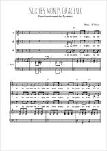 Téléchargez la partition de Sur les monts orageux en PDF pour 3 voix SAB et piano