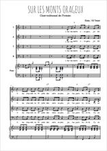 Téléchargez l'arrangement de la partition de Sur les monts orageux en PDF pour 4 voix mixtes et piano