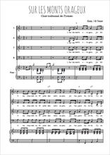 Téléchargez l'arrangement de la partition de Sur les monts orageux en PDF pour 4 voix mixtes et piano