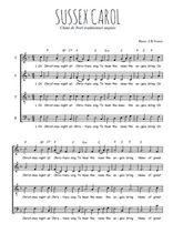 Téléchargez l'arrangement de la partition de Sussex Carol en PDF à quatre voix SATB