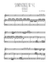 Téléchargez la partition de Symphonie N°41, extrait en PDF pour Mélodie et piano